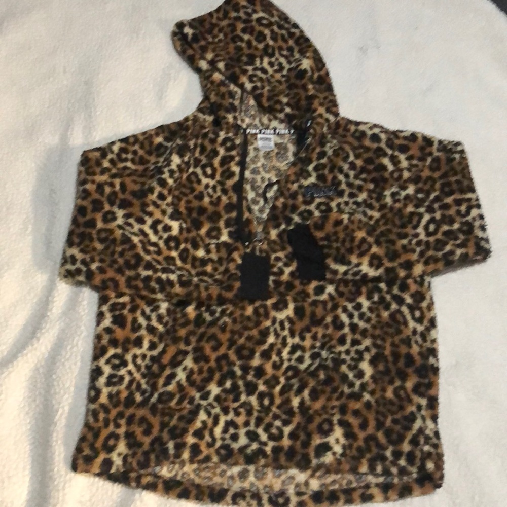 Pink pullover Sherpa hoodie